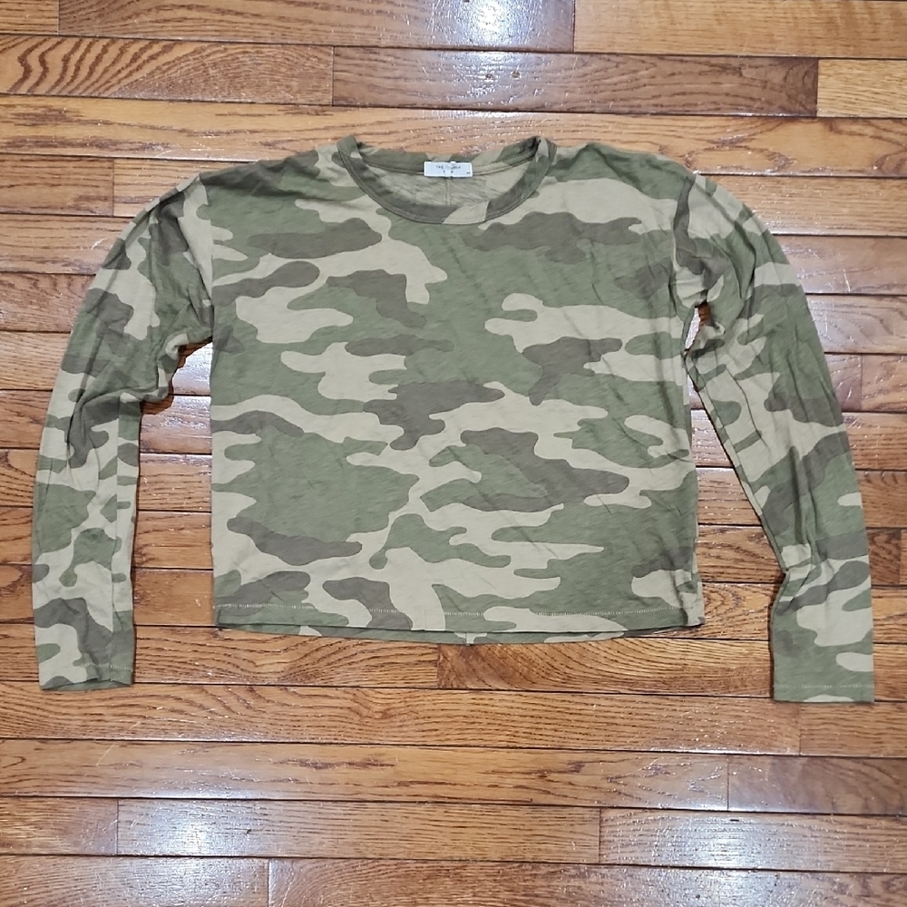 rag & bone Womens Green Camouflage Long Sleeve Tee